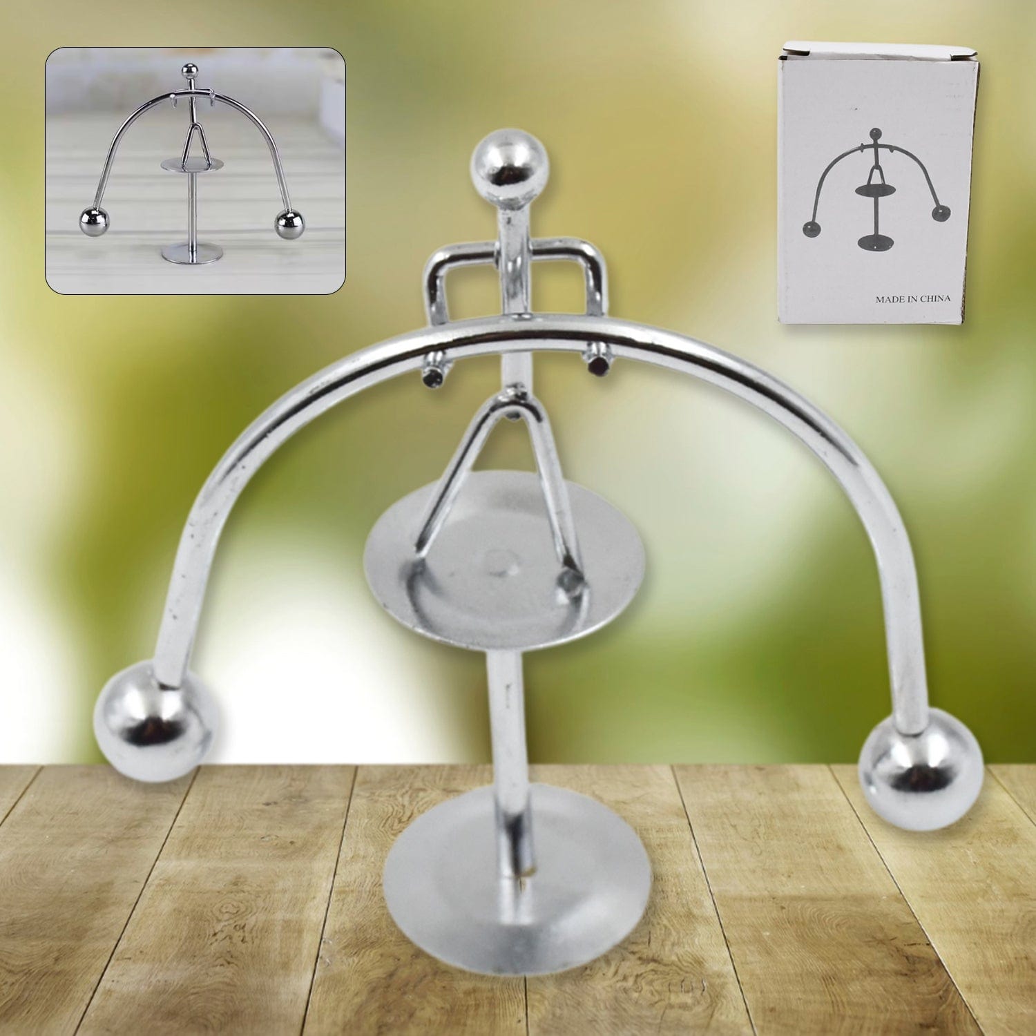 Mini Steel Perpetual Motion Desk Balance Toy for Physics Decor