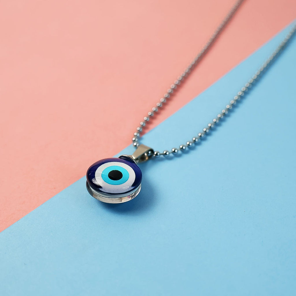 Lucky Blue Turkish Evil Eye Pendant Necklace for Protection and Style