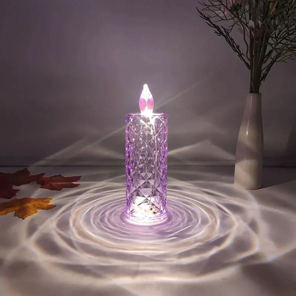 Sparkling LED Crystal Glitter Swirling Battery Operated Home Decor Candle