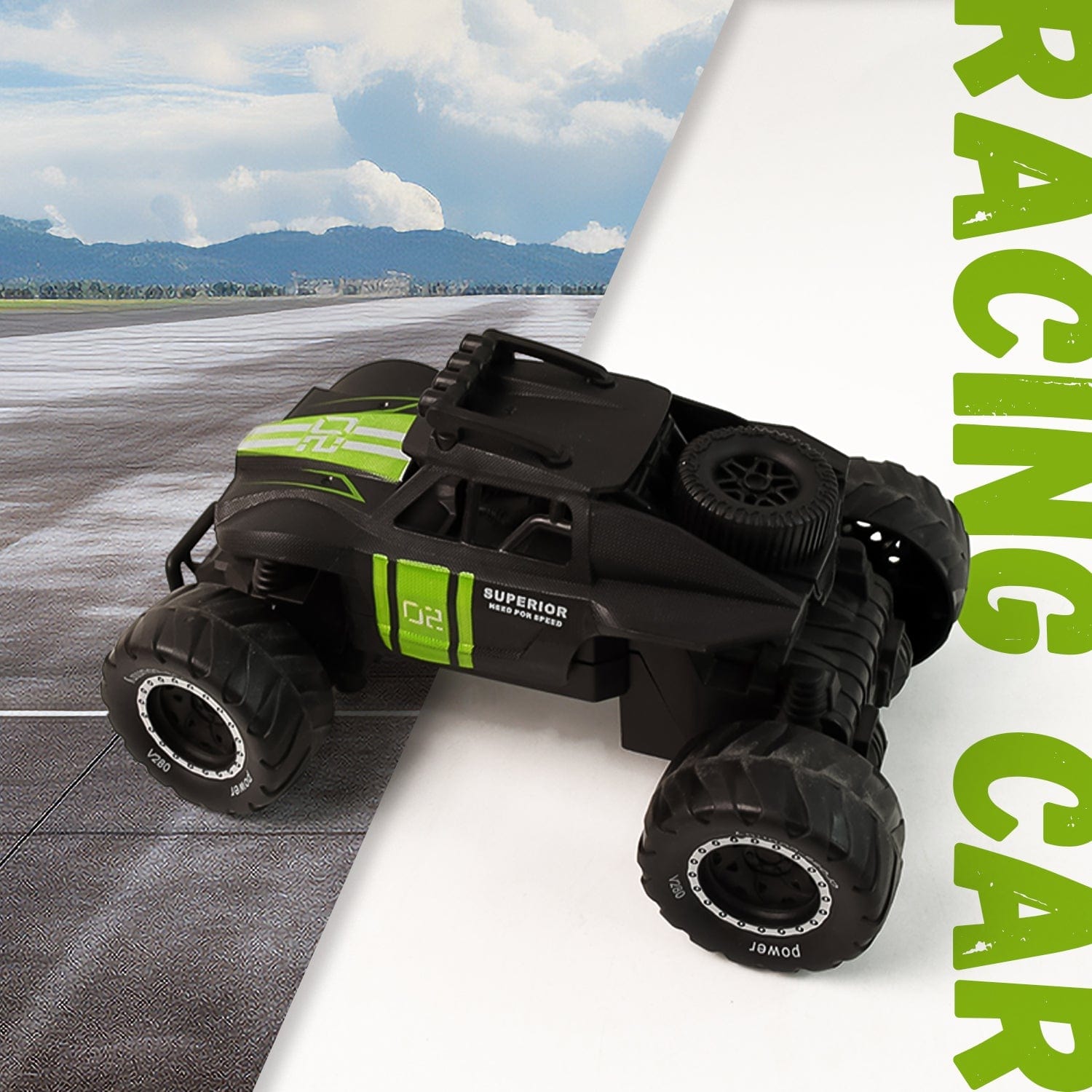 Electroplay High-Speed RC Monster Truck Toy: Off-Road Remote Control Racing Car with Oversized Tires