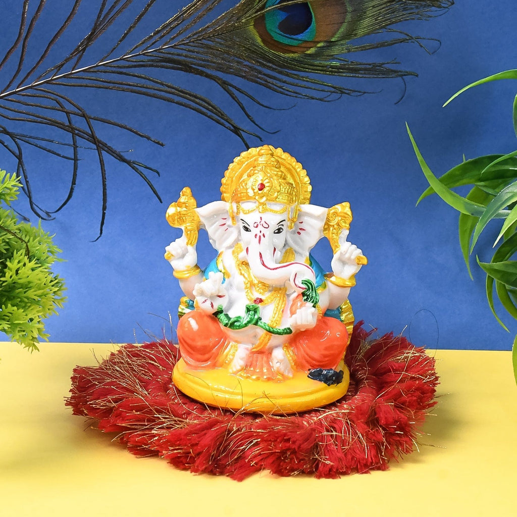 Divine Polyresin Ganesha Idol Statue, Ganpati Bappa Showpiece, Spiritual Home Decor Gift