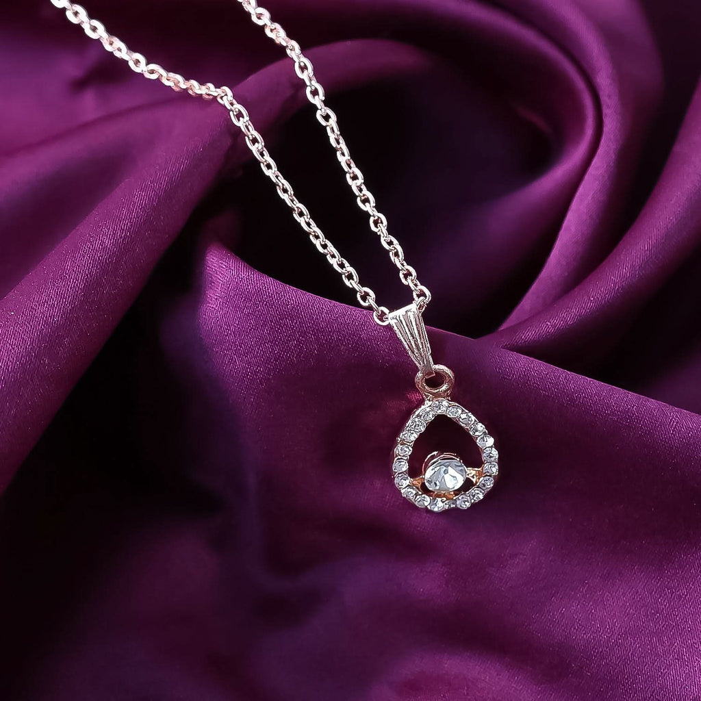 Elegant Gold Teardrop Pendant Necklace for Women - Shimmering Crystal Rhinestone Choker