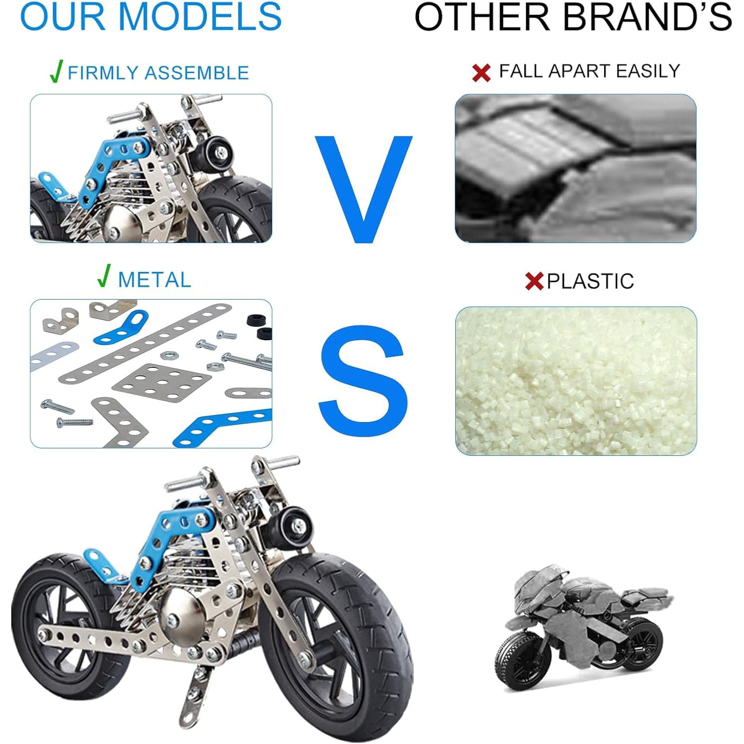 DIY Metal Cruiser Motorcycle Building Kit: Creative Engineering for Kids