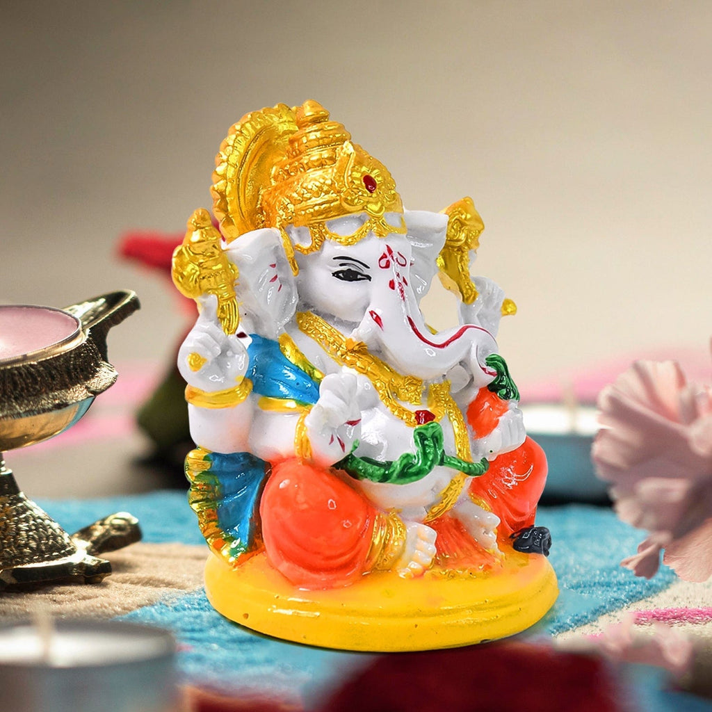 Divine Polyresin Ganesha Idol Statue, Ganpati Bappa Showpiece, Spiritual Home Decor Gift