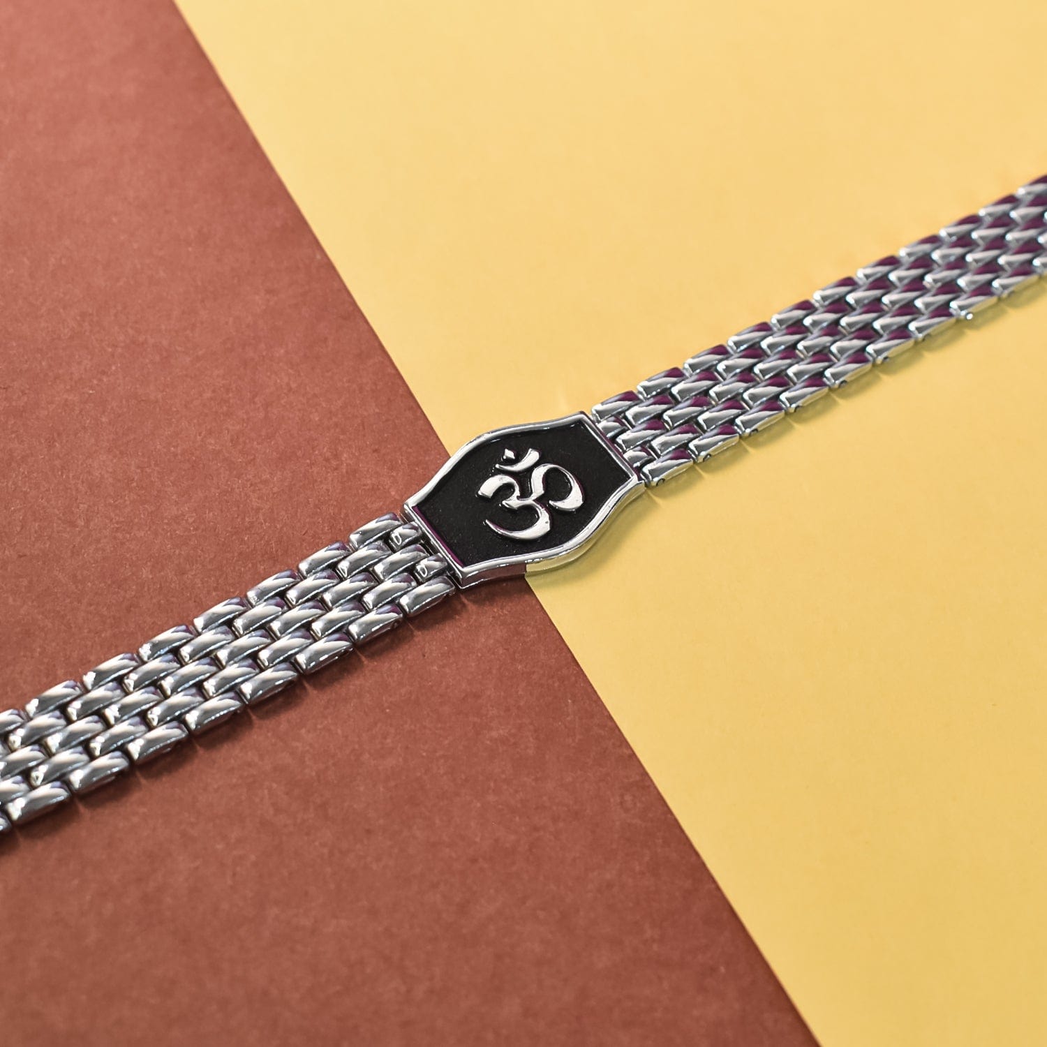 Elegant Silver-Tone Om Symbol Bracelet for Inner Peace & Spiritual Harmony