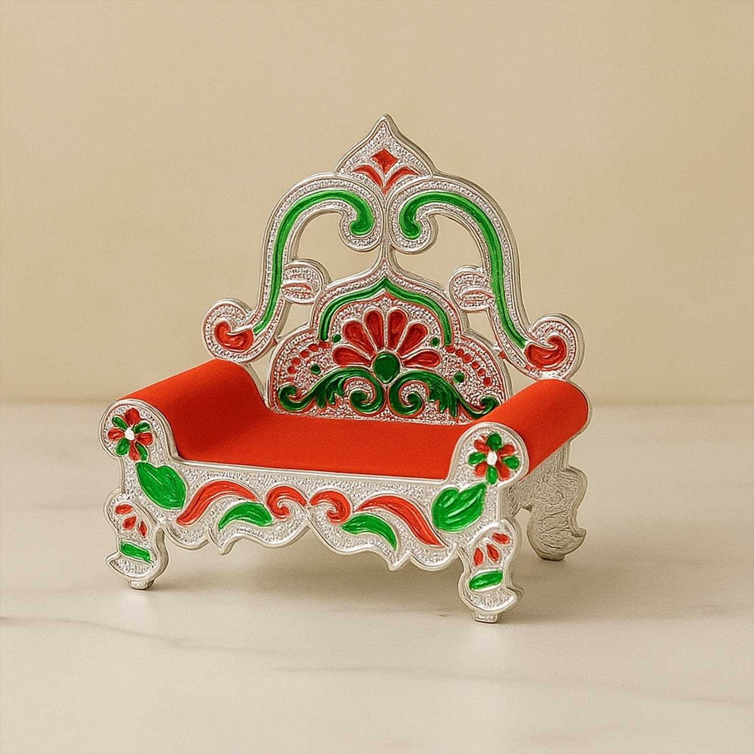 Intricate Decorative Plastic Singhasan for Laddu Gopal, Krishna, Ganesha Idols