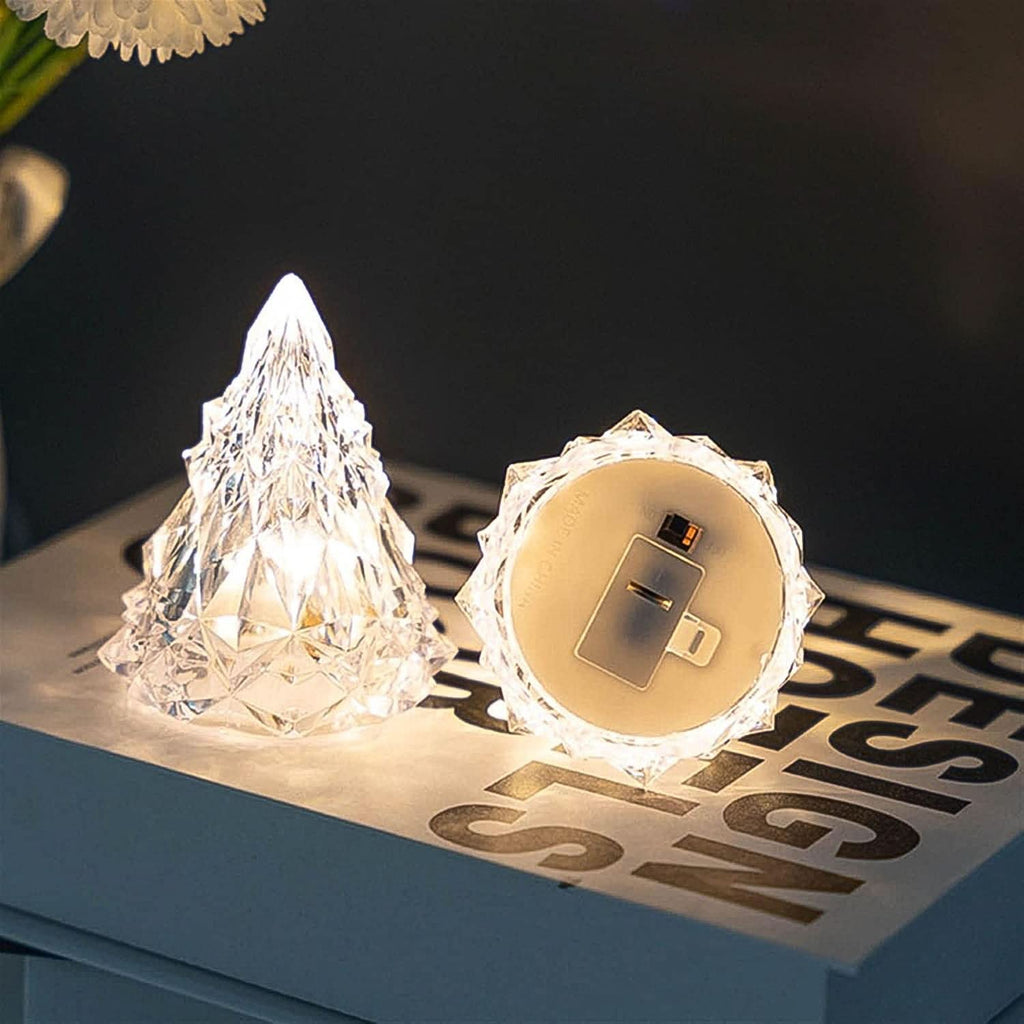Iceberg Pyramid Flameless LED Tea Light – Battery Powered Warm White Decor