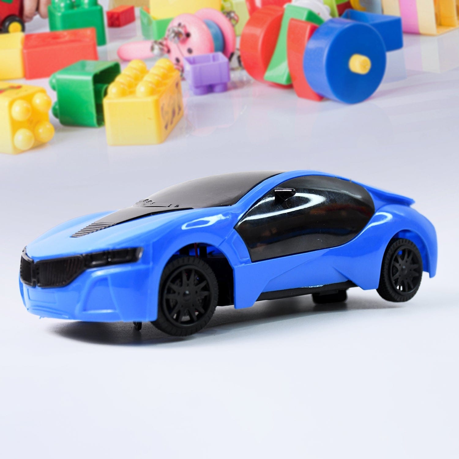 Kids Remote Control Fast Racing Car with 3D LED Lights & Two-Direction Movement