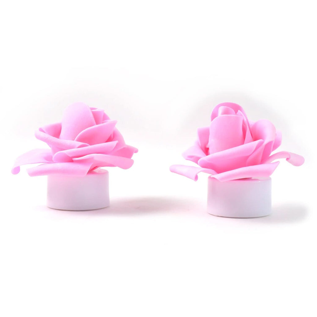 Elegant Rose Flower LED Flickering Tealight Candles - Flameless Decorative Glow 2-Pack