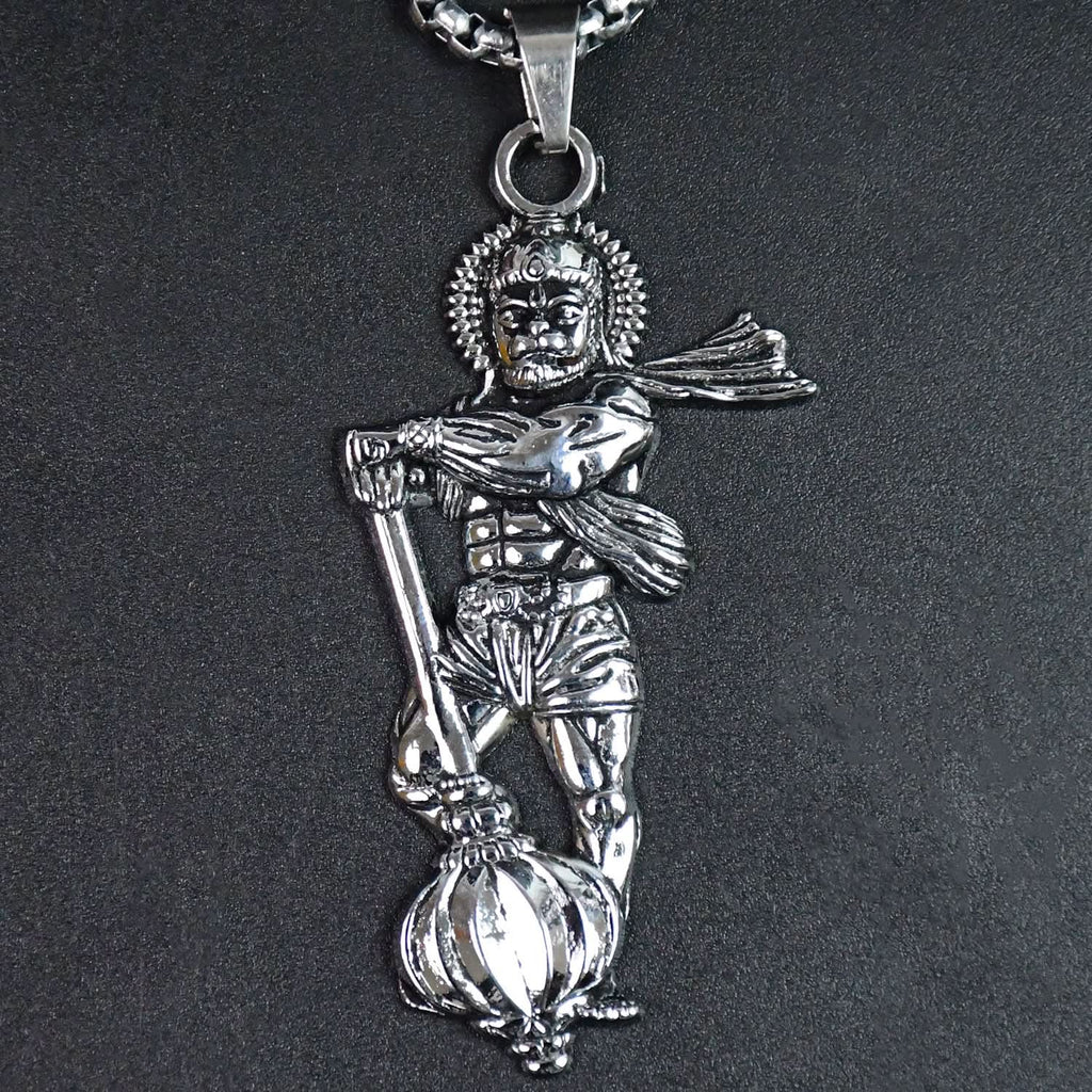 Divine Hanuman Gada Pendant Necklace: Spiritual Protection Jewelry for Men & Women