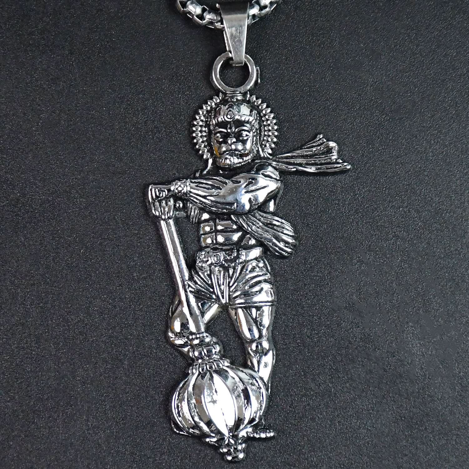 Divine Hanuman Gada Pendant Necklace: Spiritual Protection Jewelry for Men & Women