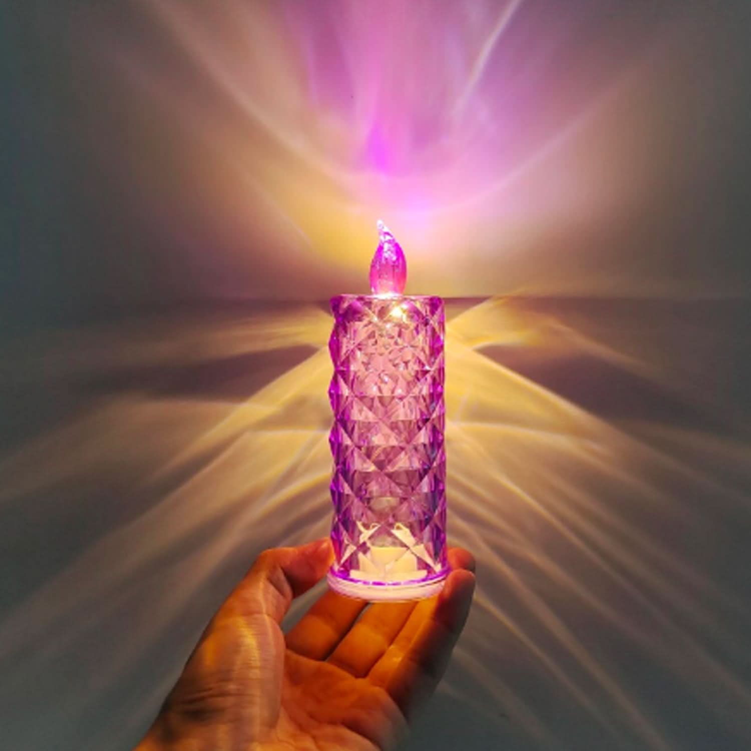 Sparkling LED Crystal Glitter Swirling Battery Operated Home Decor Candle