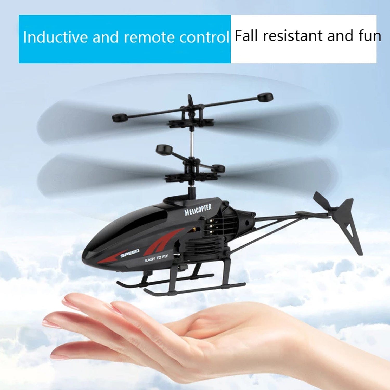 Fun RC Helicopter Toy, USB Rechargeable, Kids' Indoor Outdoor Flight