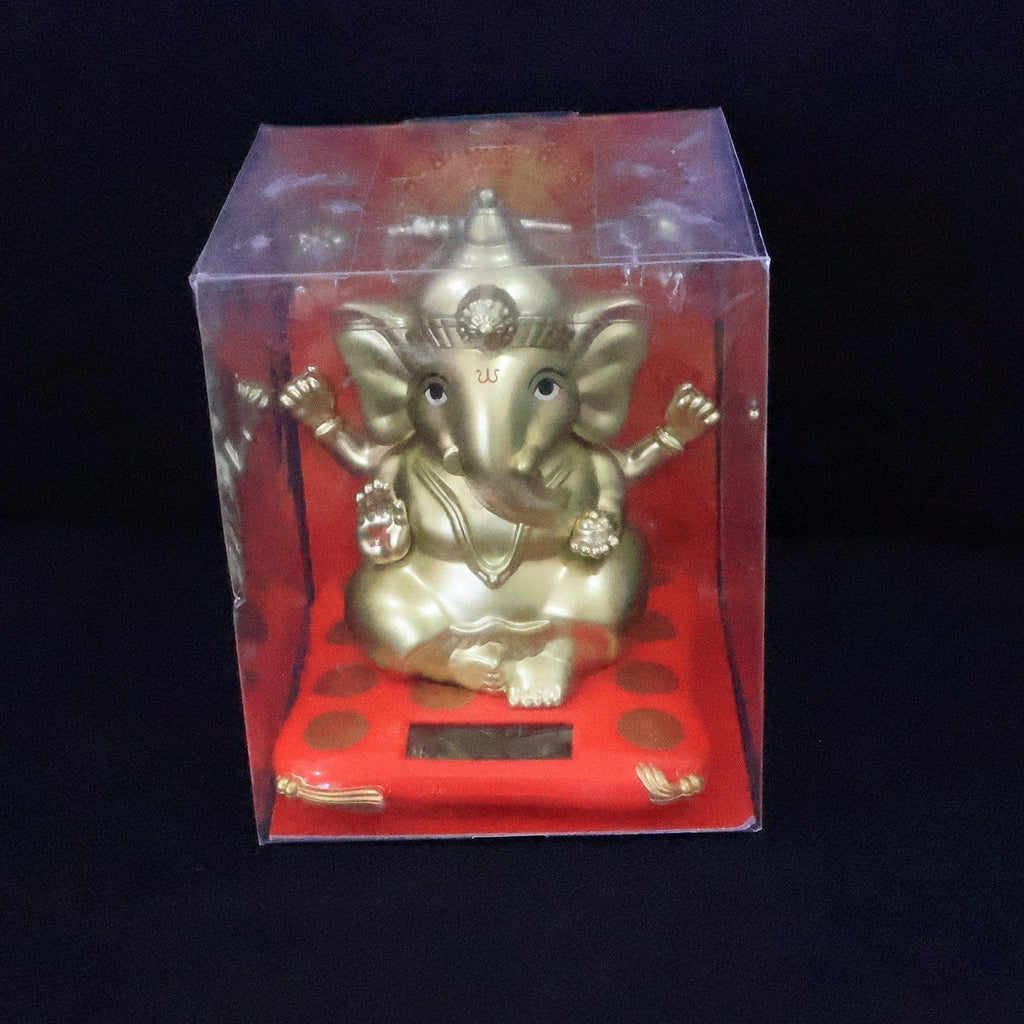 Large Ganesha Idol Solar Base: Religious Decorative Home Statue
