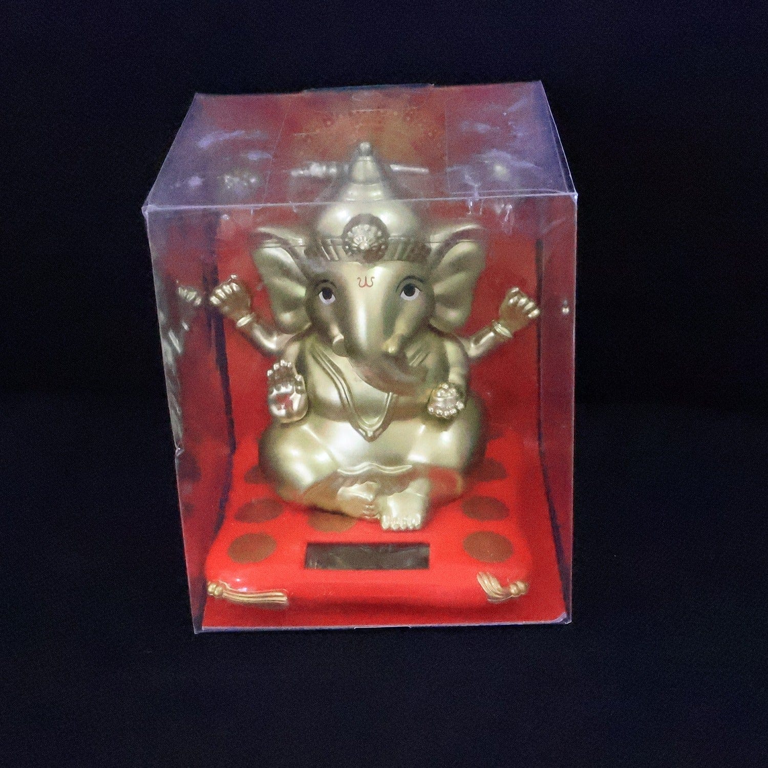 Large Ganesha Idol Solar Base: Religious Decorative Home Statue