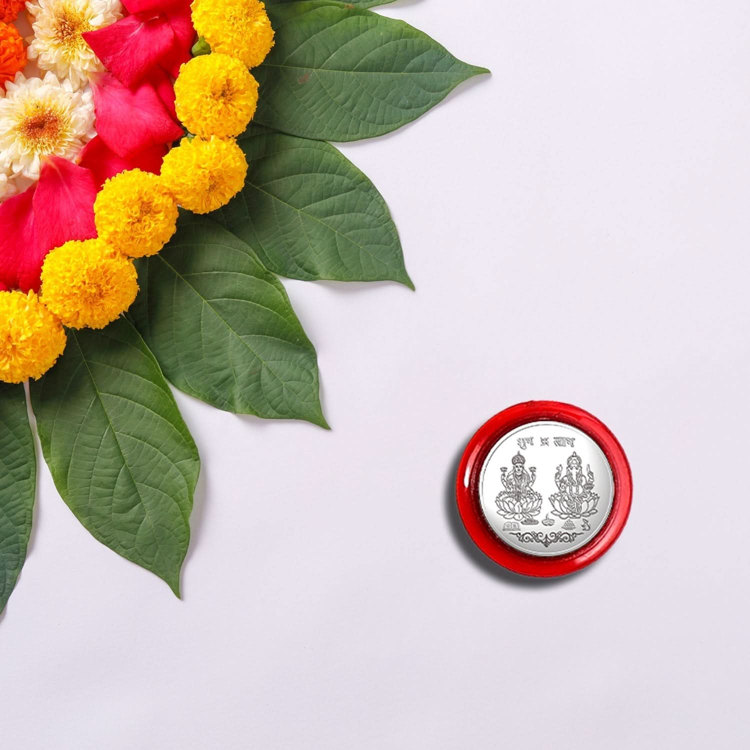 Exquisite Goddess Lakshmi Silver Plated Pooja Coin for Devotional Gifting