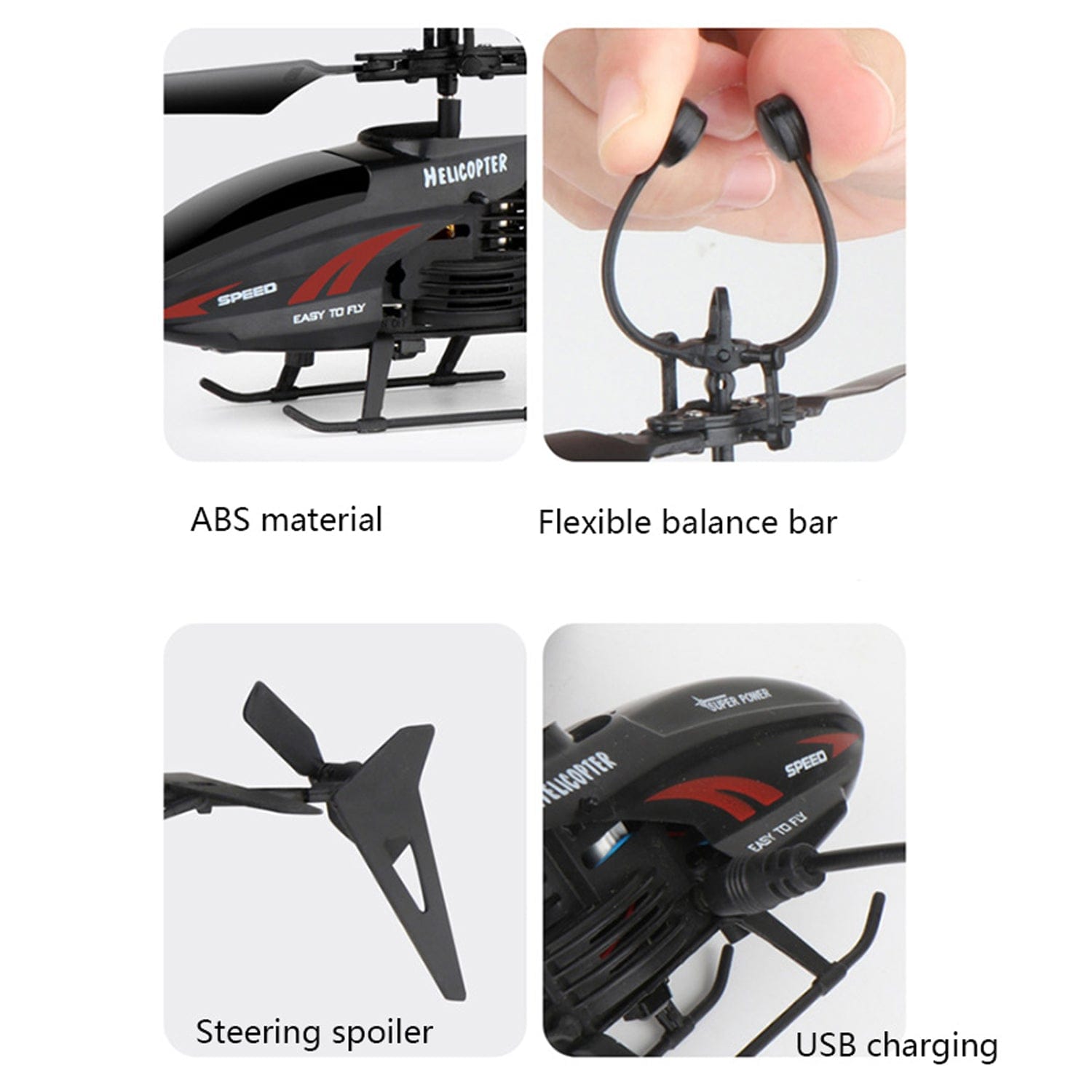 Fun RC Helicopter Toy, USB Rechargeable, Kids' Indoor Outdoor Flight