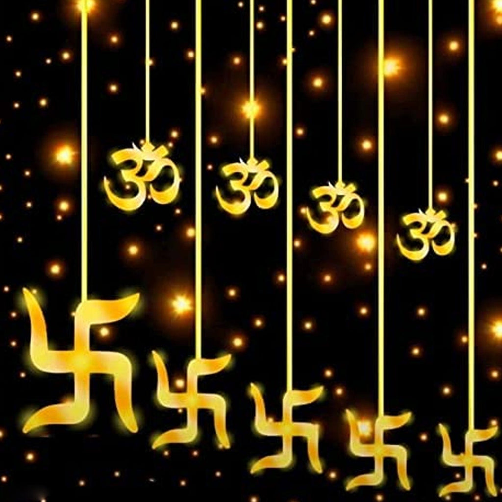 Vibrant Swastik Om LED Curtain Lights for Festive Diwali Home Decor 138 LEDs