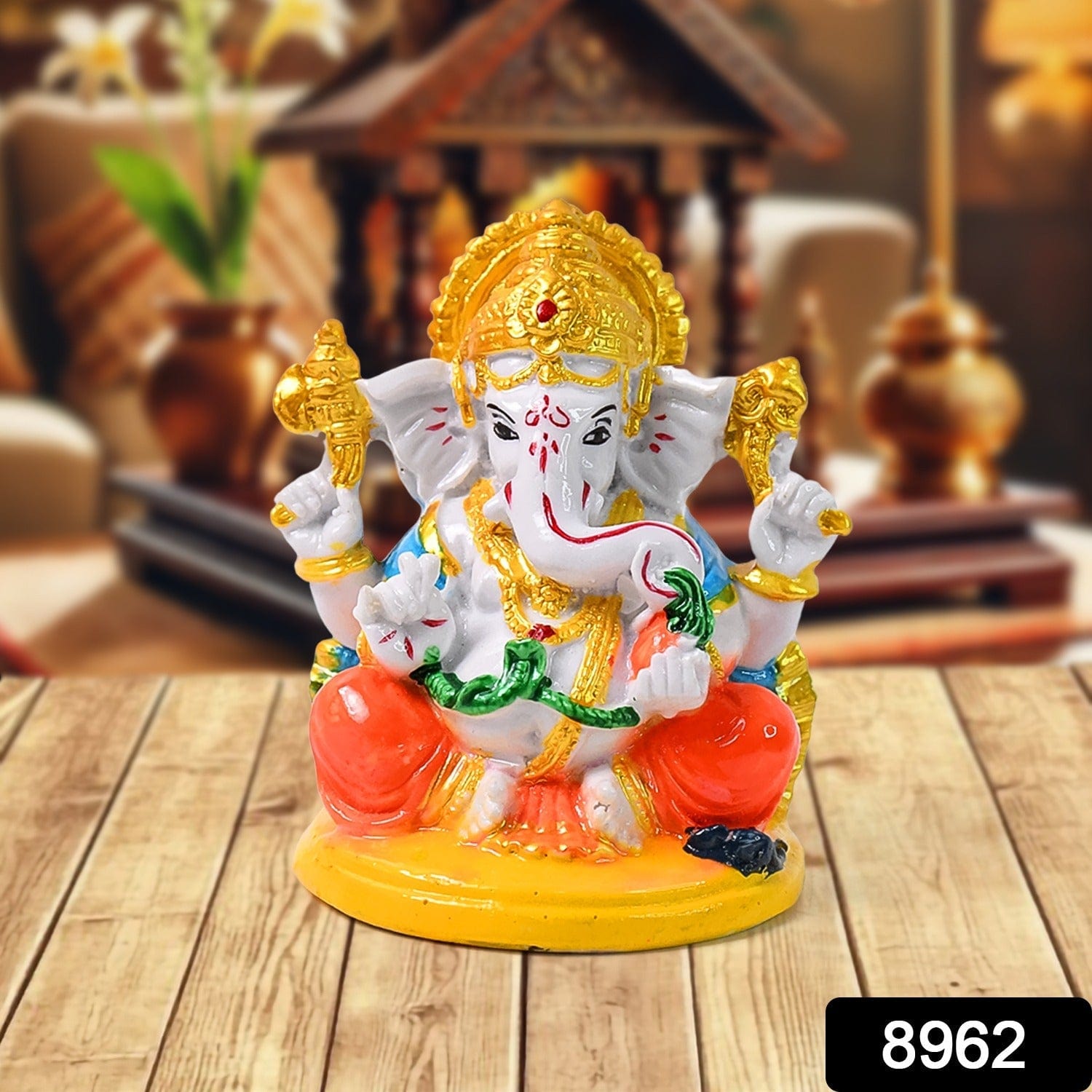 Divine Polyresin Ganesha Idol Statue, Ganpati Bappa Showpiece, Spiritual Home Decor Gift