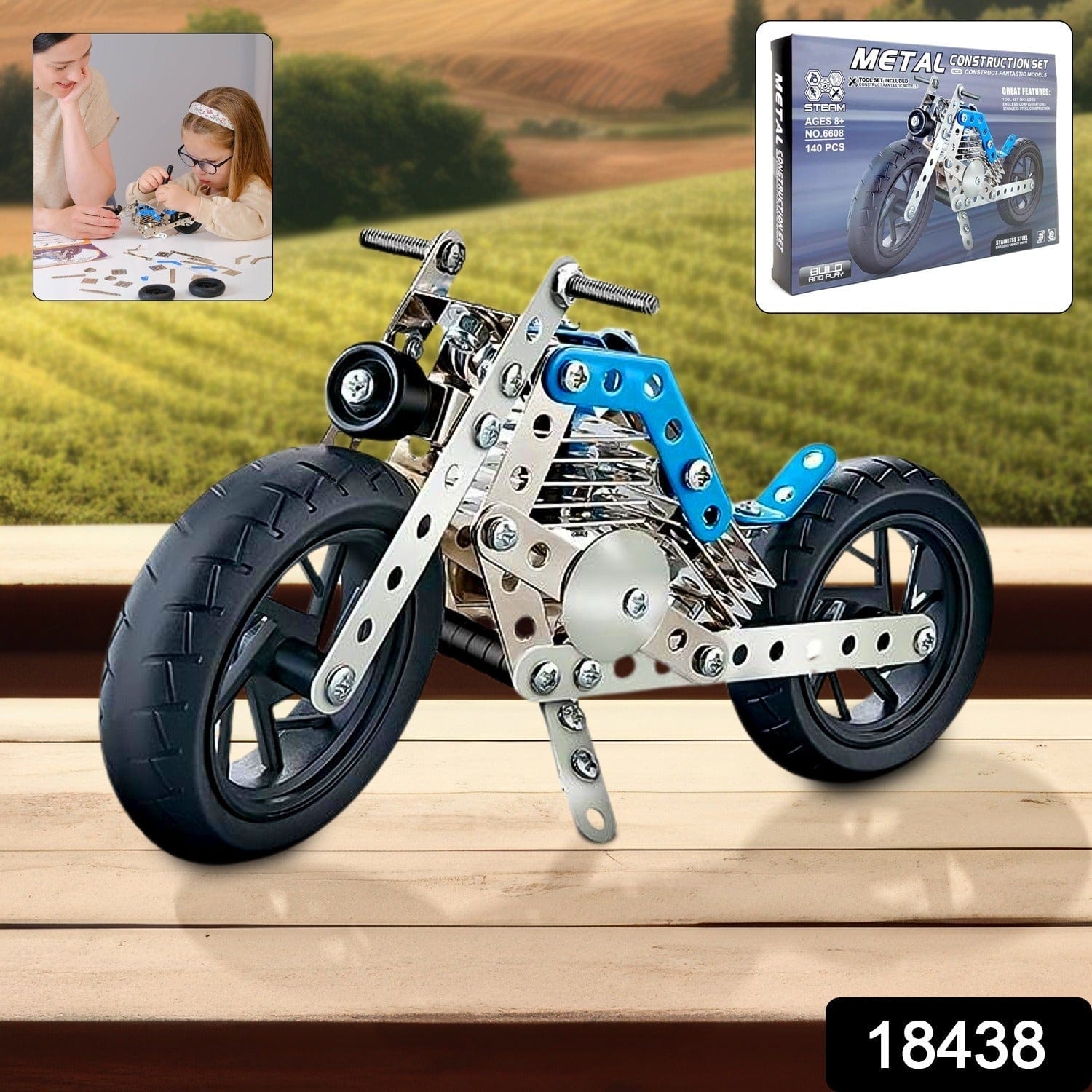DIY Metal Cruiser Motorcycle Building Kit: Creative Engineering for Kids