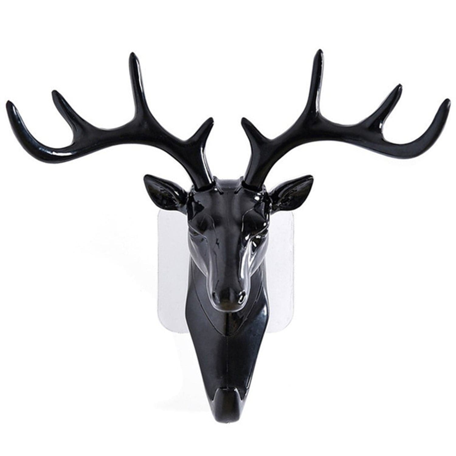Elegant Deer Head Self-Adhesive Wall Hook Hanger - Multipurpose Resin Decor