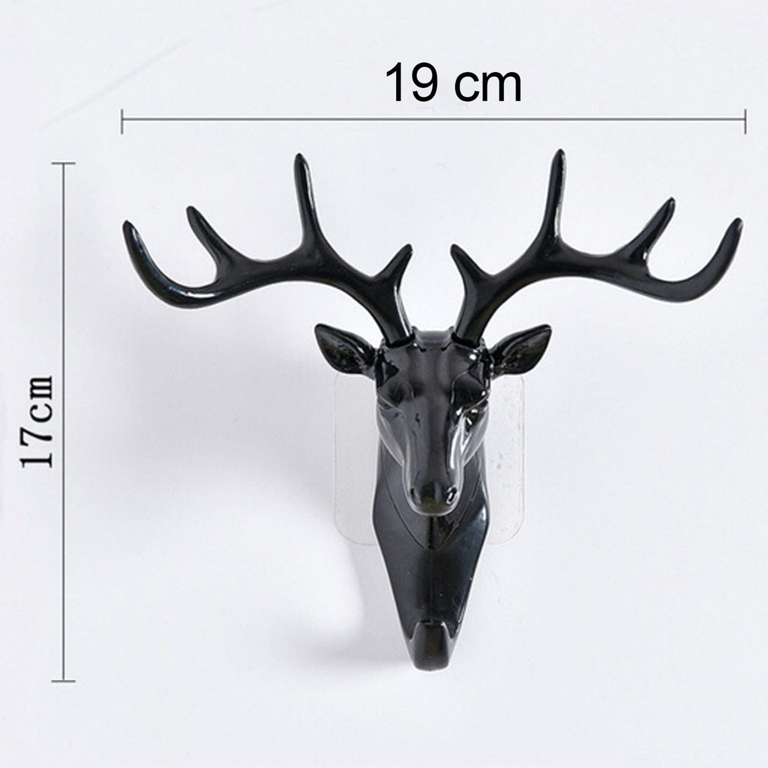 Elegant Deer Head Self-Adhesive Wall Hook Hanger - Multipurpose Resin Decor