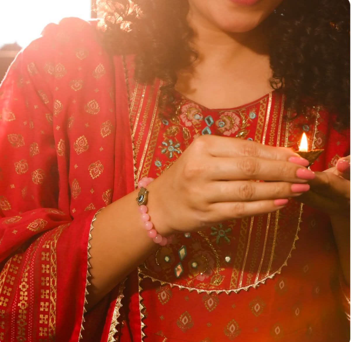 Premium Rose Quartz Healing Bracelet 8mm Beads for Yoga, Reiki, Meditation