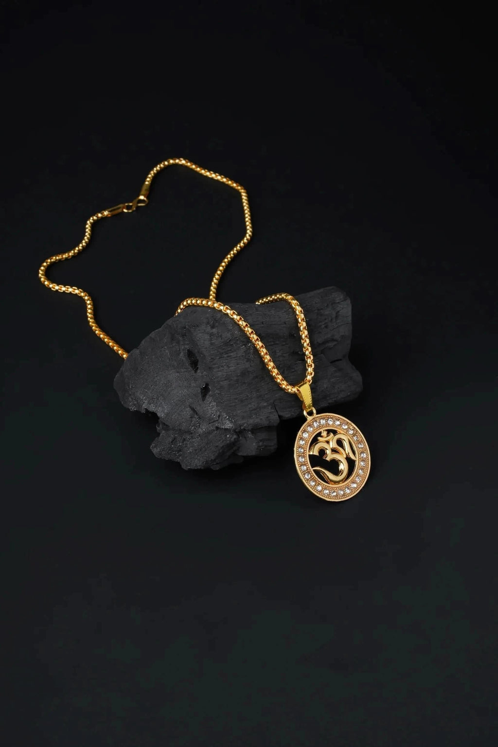 Om Diamond Pendant Gold Plated