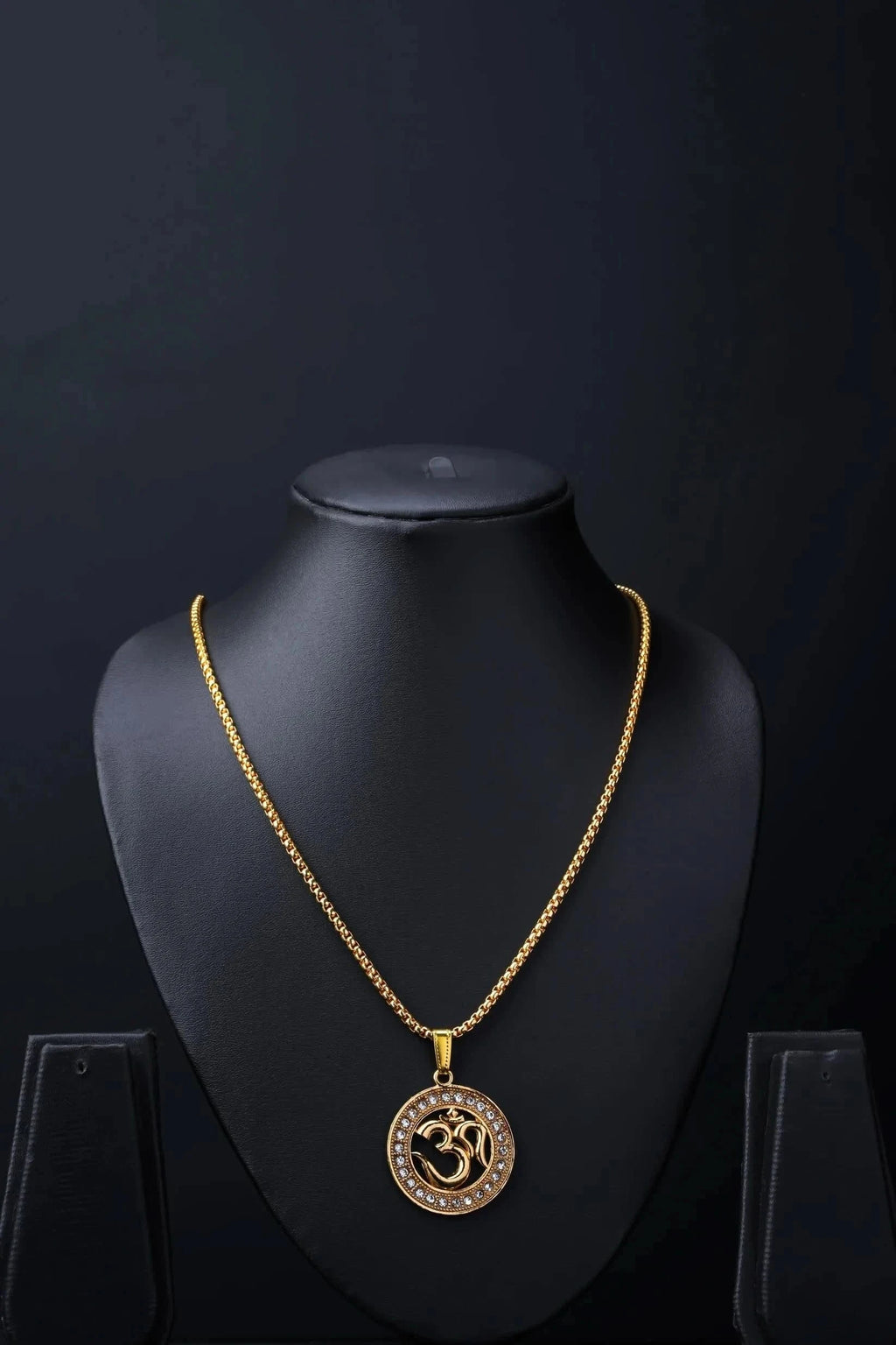 Om Diamond Pendant Gold Plated