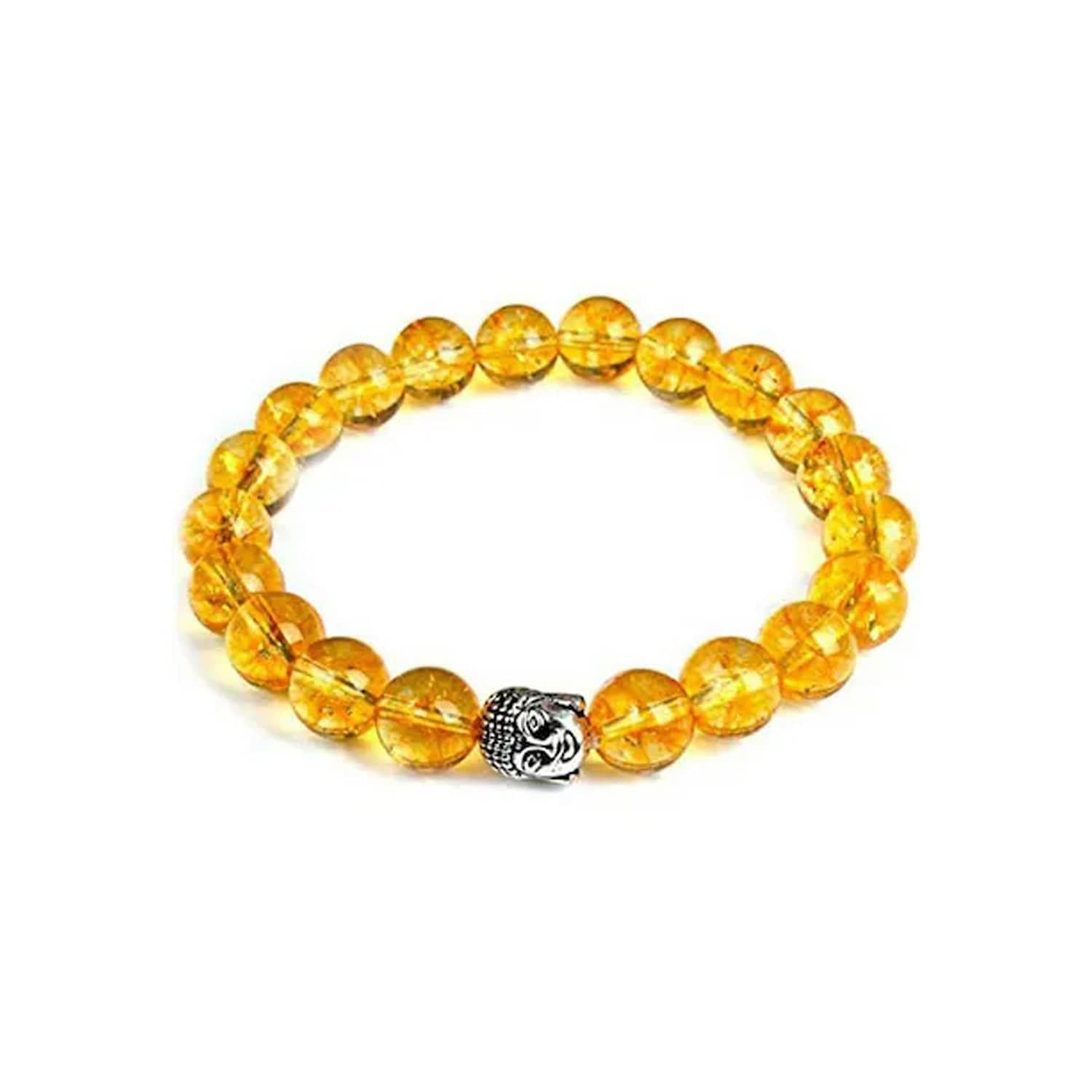 Natural Citrine Yellow Crystal Healing Energy Prosperity Gemstone Bracelet
