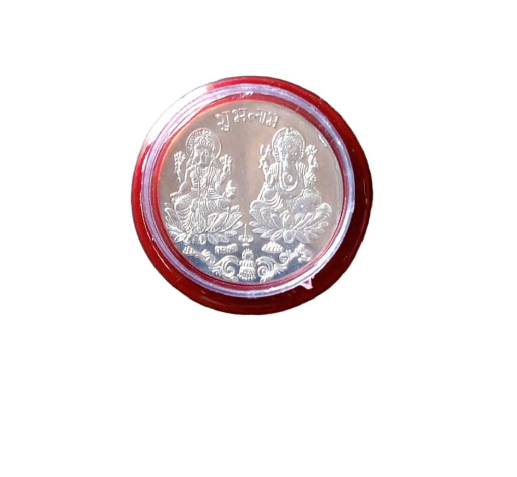 Exquisite Goddess Lakshmi Silver Plated Pooja Coin for Devotional Gifting