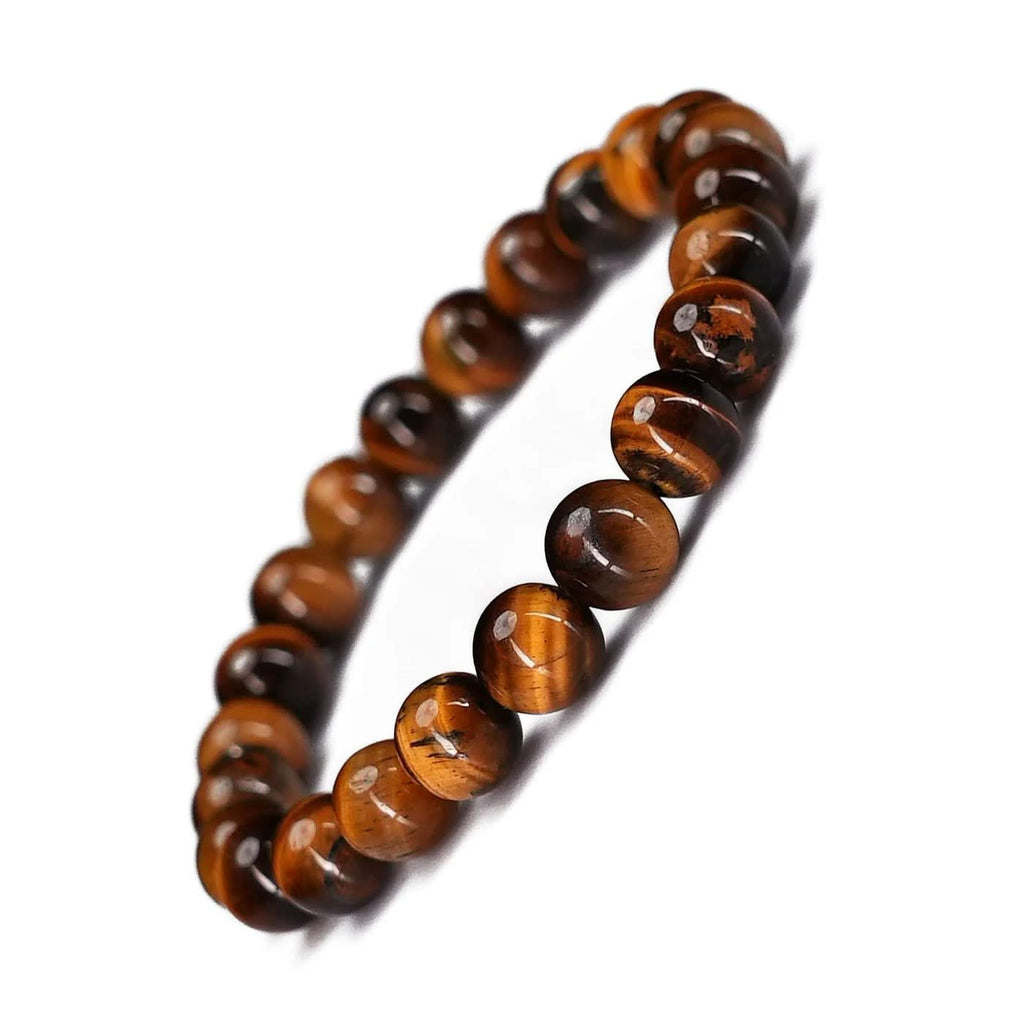 Natural Tiger Eye Gemstone Beaded Bracelet for Men, Women, Kids