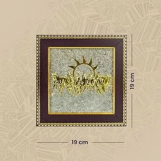 7 Horses on Raw Pyrite Frame