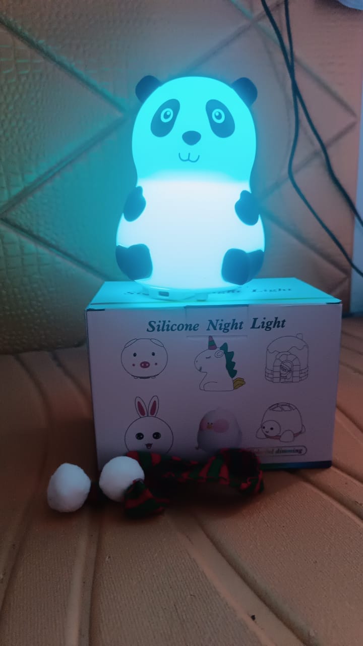 Adorable Panda 7-Color LED Silicone Touch Night Light Lamp for Kids Sleep