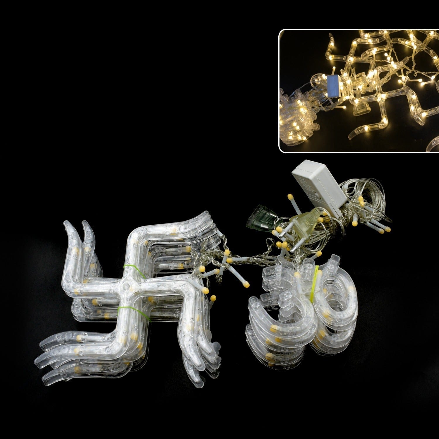 Vibrant Swastik Om LED Curtain Lights for Festive Diwali Home Decor 138 LEDs