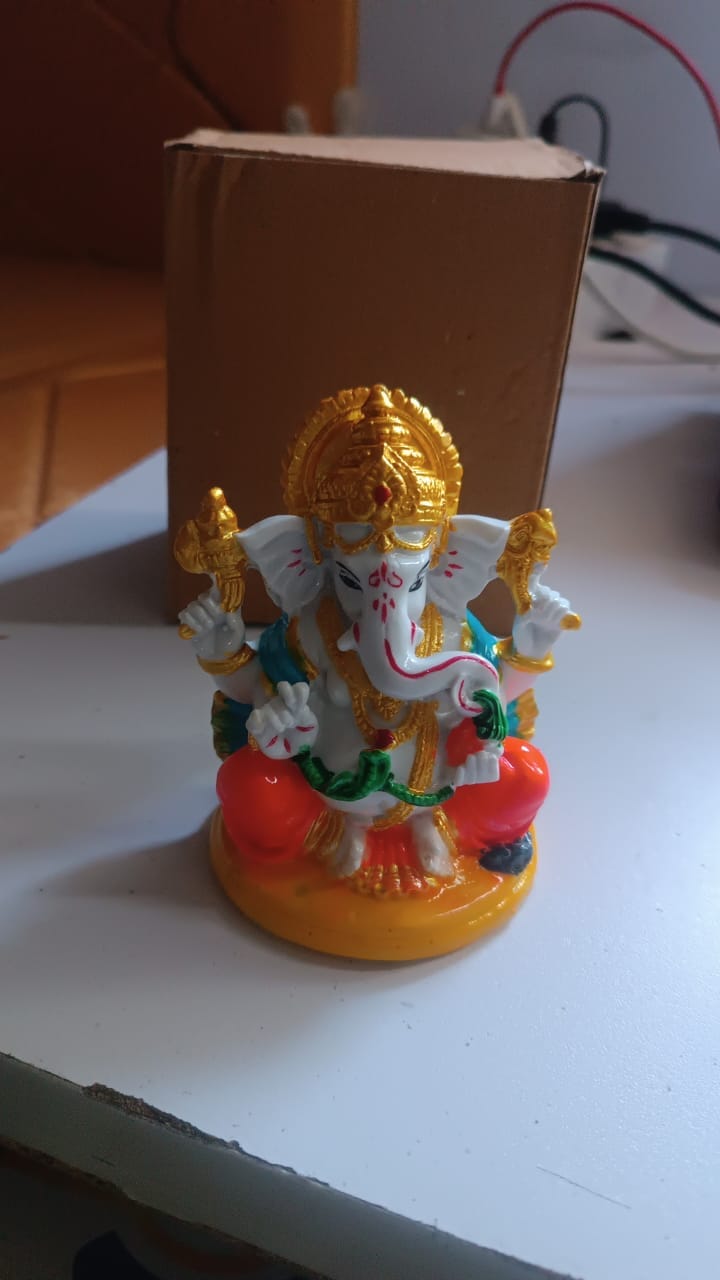 Divine Polyresin Ganesha Idol Statue, Ganpati Bappa Showpiece, Spiritual Home Decor Gift