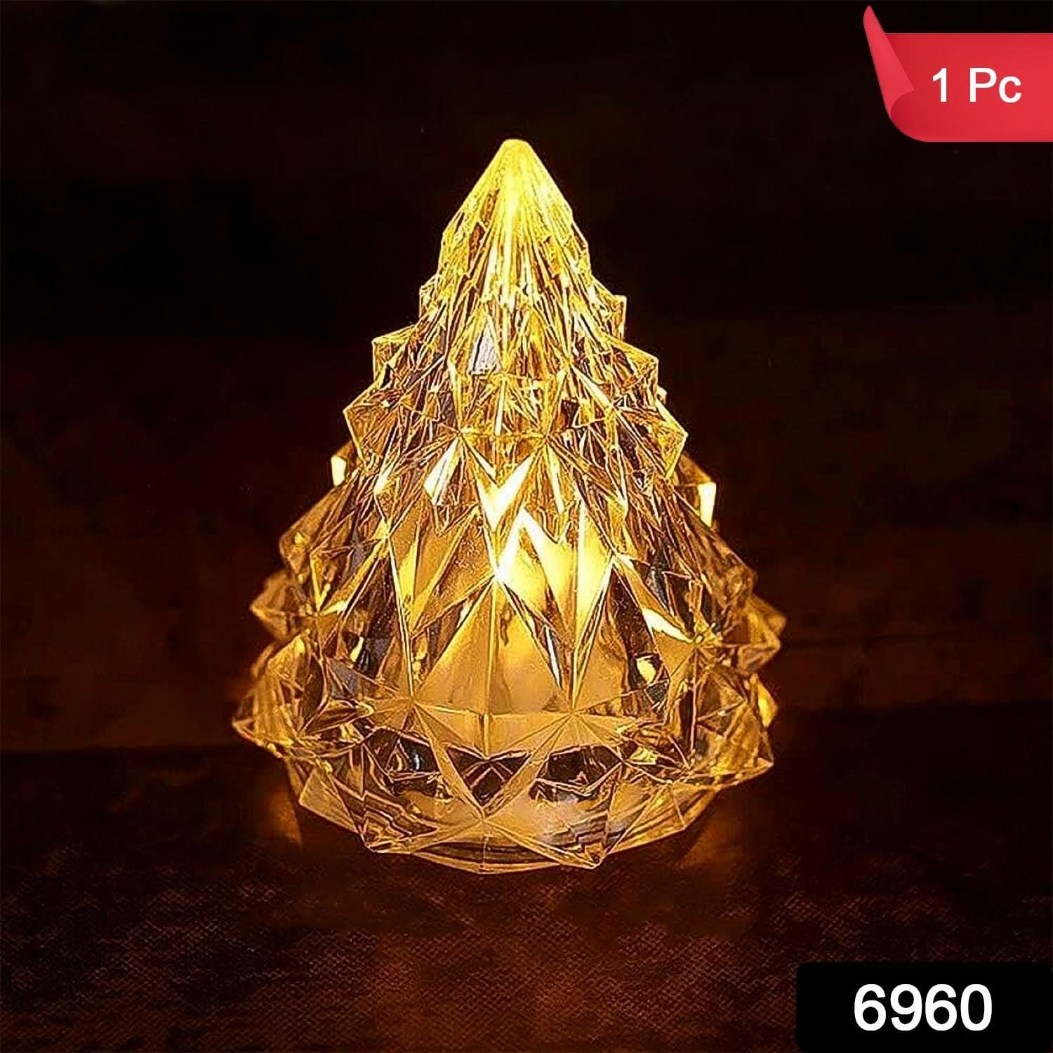 Iceberg Pyramid Flameless LED Tea Light – Battery Powered Warm White Decor