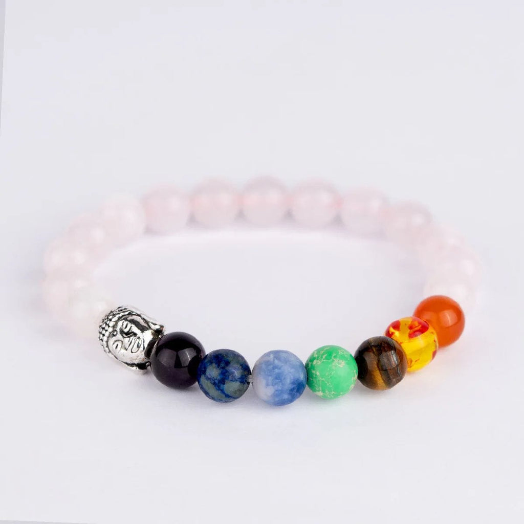 Harmony Chakra Healing Bracelet, Natural Stone Elastic, Patented Design, Unisex
