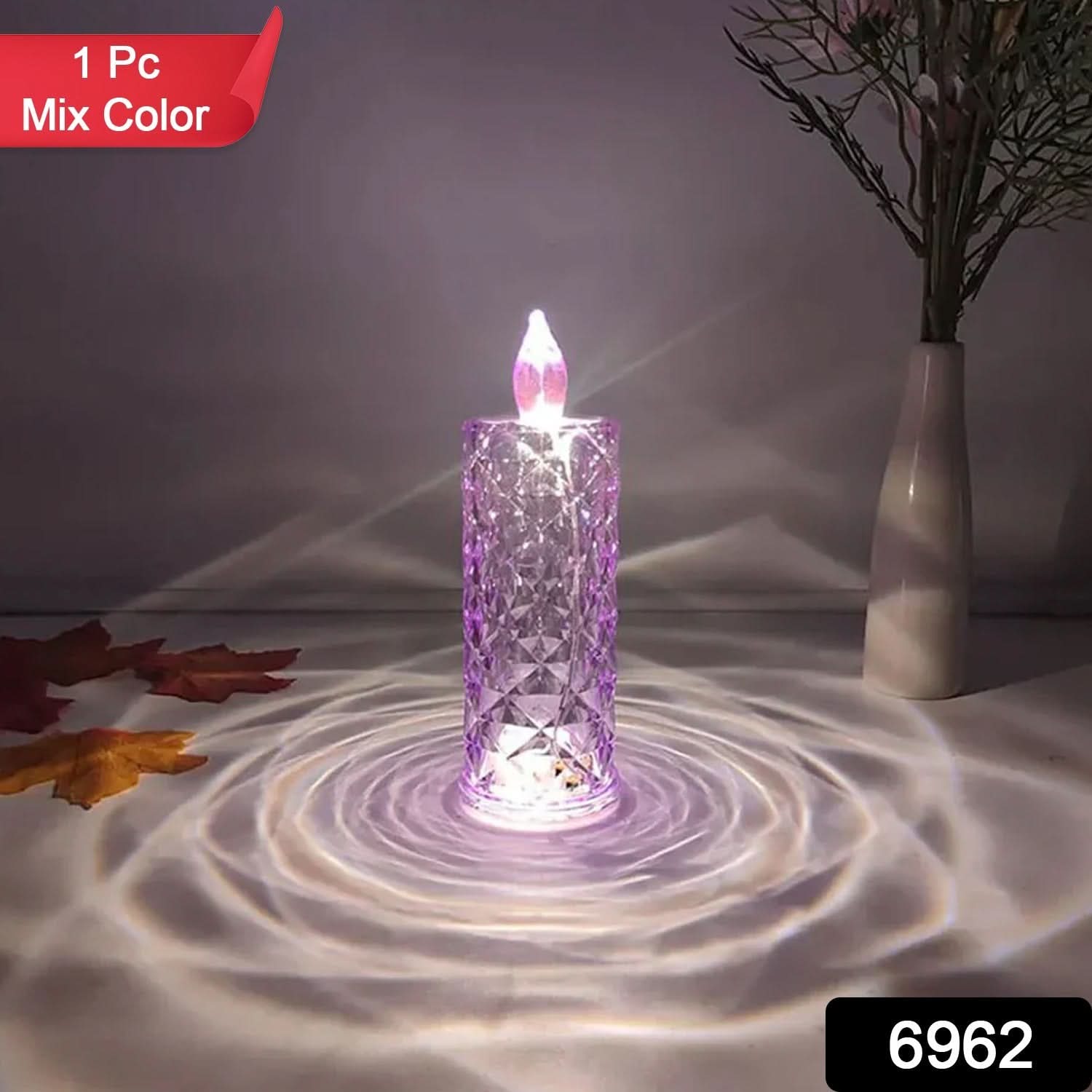 Sparkling LED Crystal Glitter Swirling Battery Operated Home Decor Candle