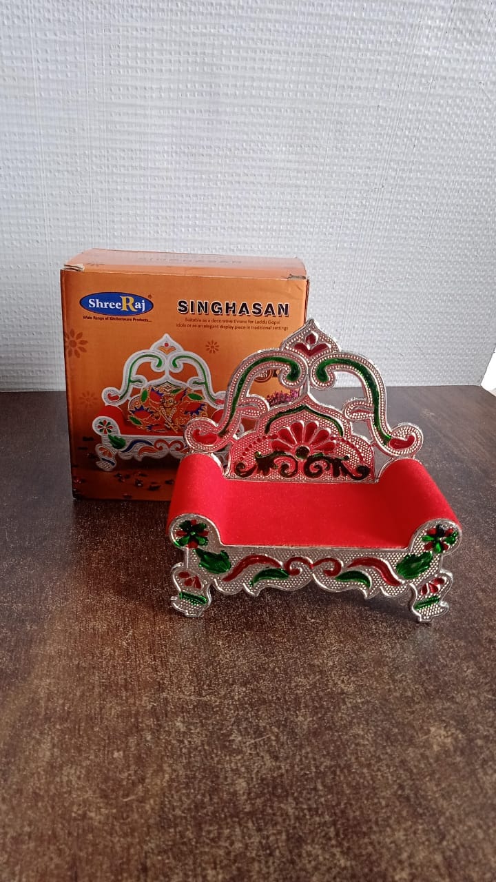 Intricate Decorative Plastic Singhasan for Laddu Gopal, Krishna, Ganesha Idols