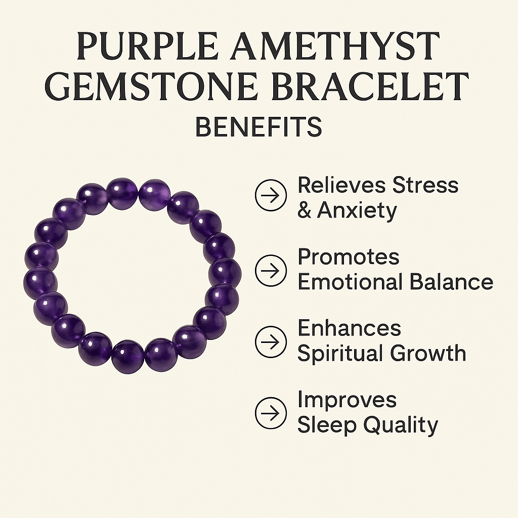 Purple Amethyst Gemstone Bracelet