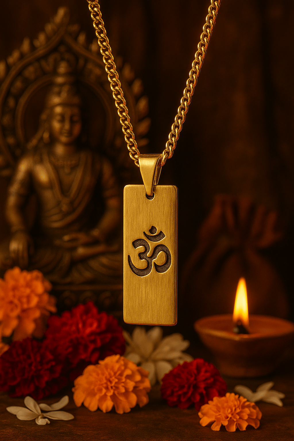 Gold Plated Om Pendant