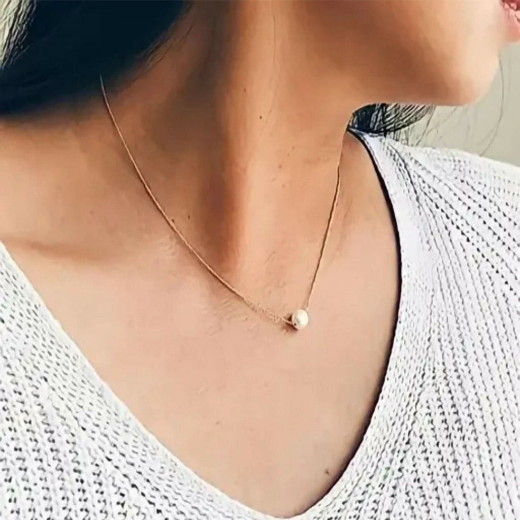 Elegant Gold Plated Pearl Necklace Chain for Women and Girls - Korean Style