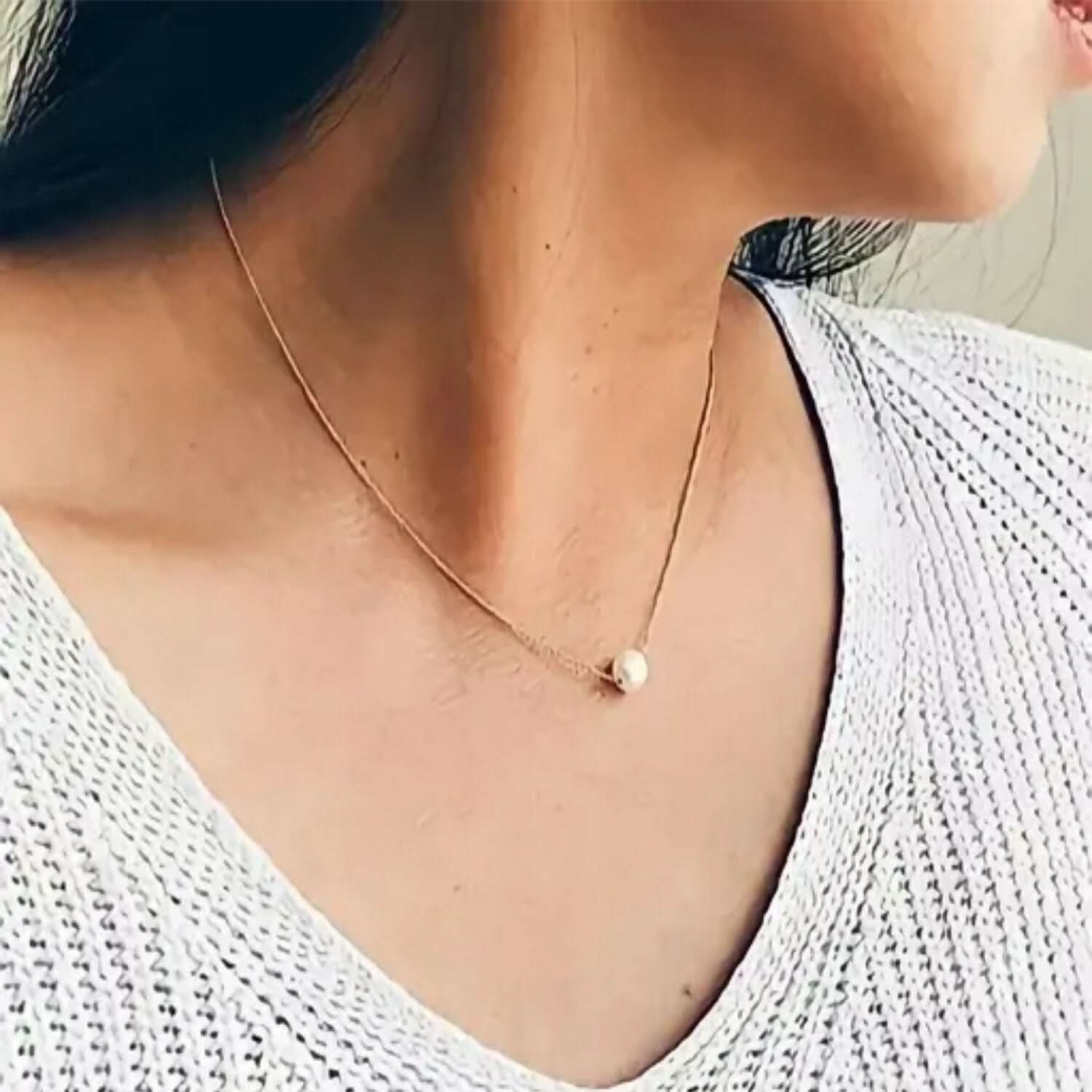 Elegant Gold Plated Pearl Necklace Chain for Women and Girls - Korean Style