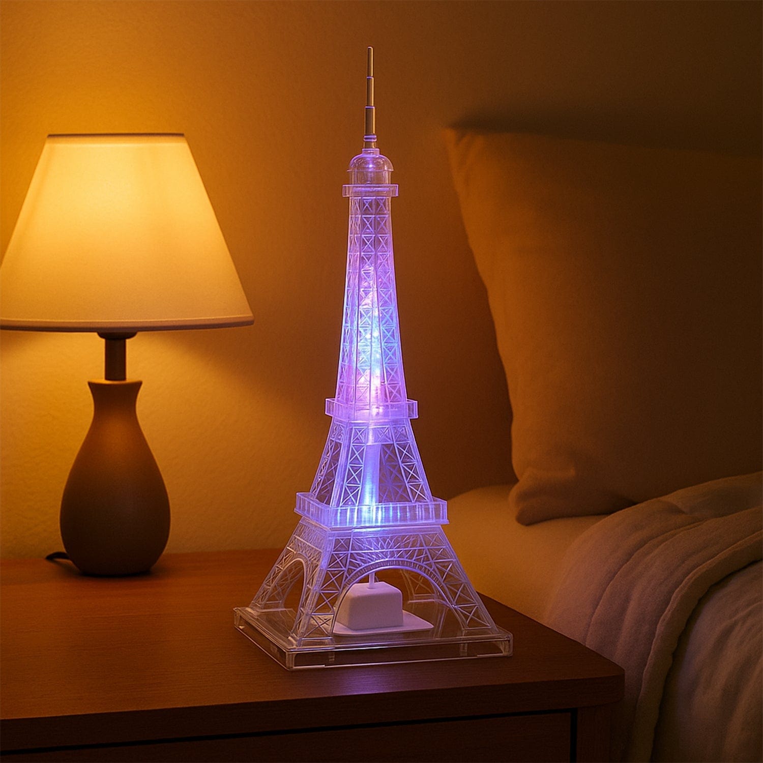 Sparkling Crystal Eiffel Tower LED Night Light - Multicolor Decorative Home Lamp Gift