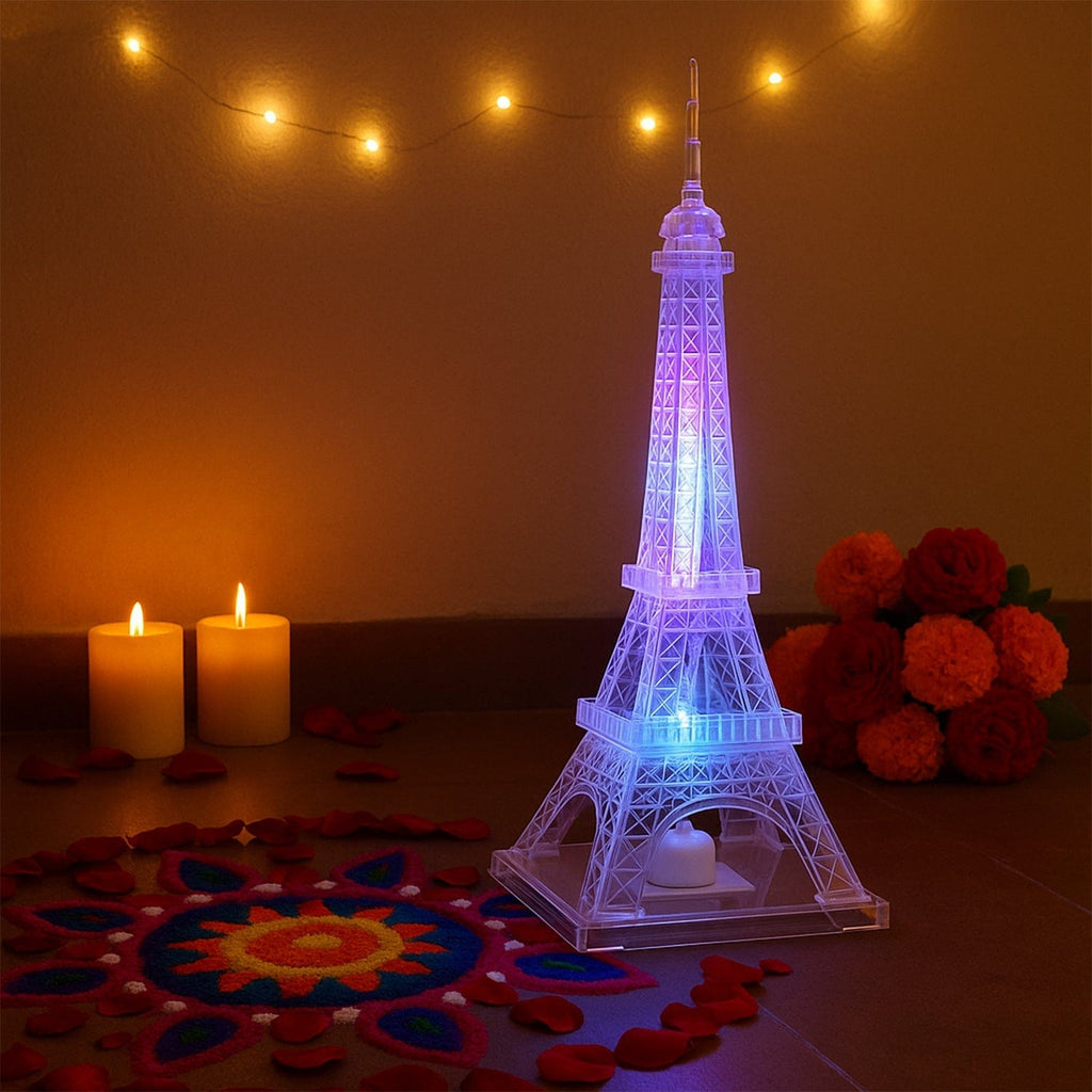 Sparkling Crystal Eiffel Tower LED Night Light - Multicolor Decorative Home Lamp Gift