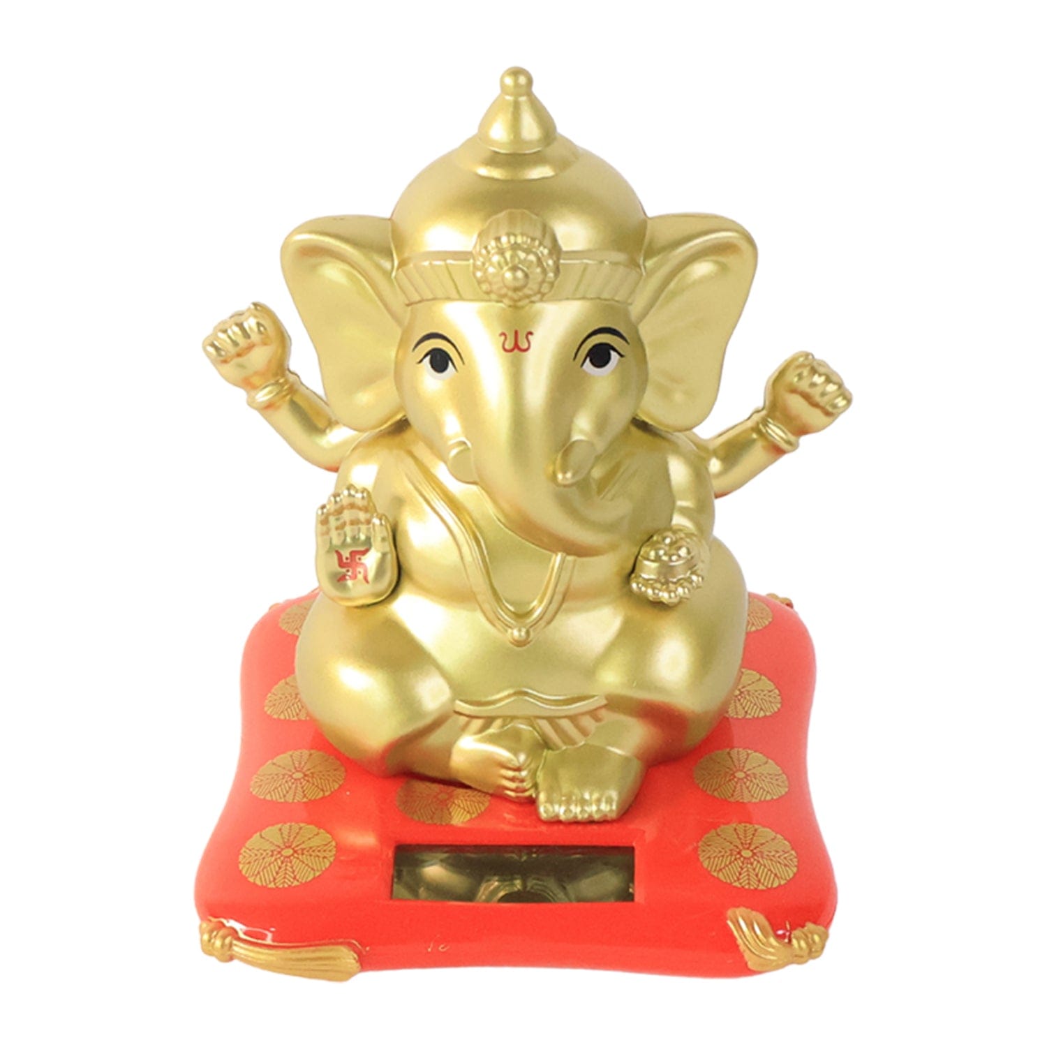Large Ganesha Idol Solar Base: Religious Decorative Home Statue