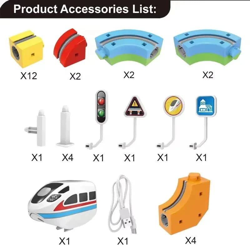 Interactive DIY Magic Track Car Set - Educational STEM Building Block Toy