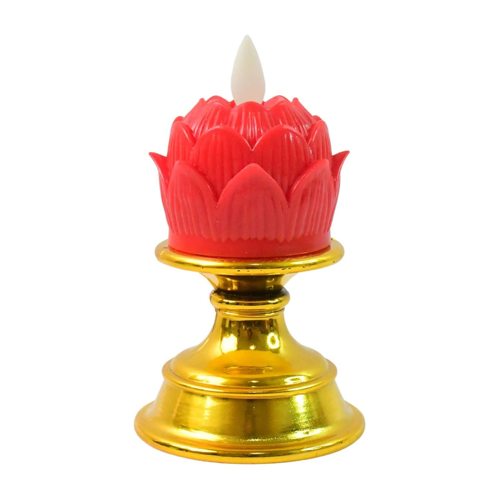 Elegant Lotus LED Flameless Candle: Decorative Holder, Warm Glow, Safe Home Decor