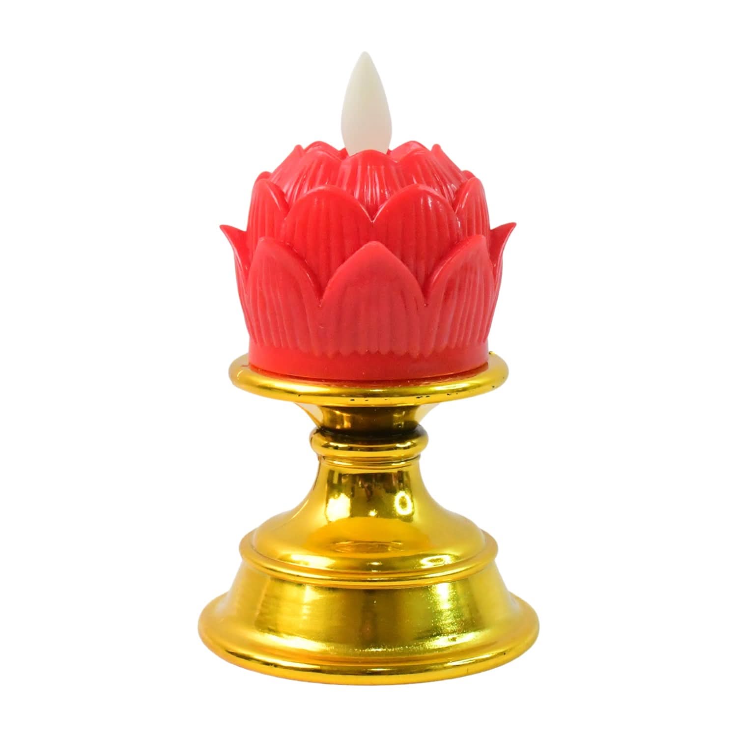 Elegant Lotus LED Flameless Candle: Decorative Holder, Warm Glow, Safe Home Decor